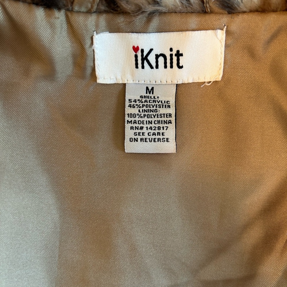 Faux Fur Vest brown tan leopard size M - Picture 2 of 10